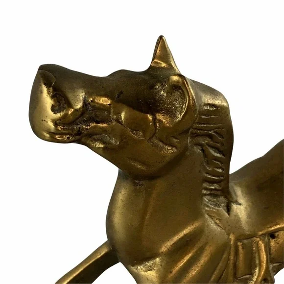 Vintage Solid Brass Rocking Horse Figurine 7.25" x 5.5" - Picture 3 of 11